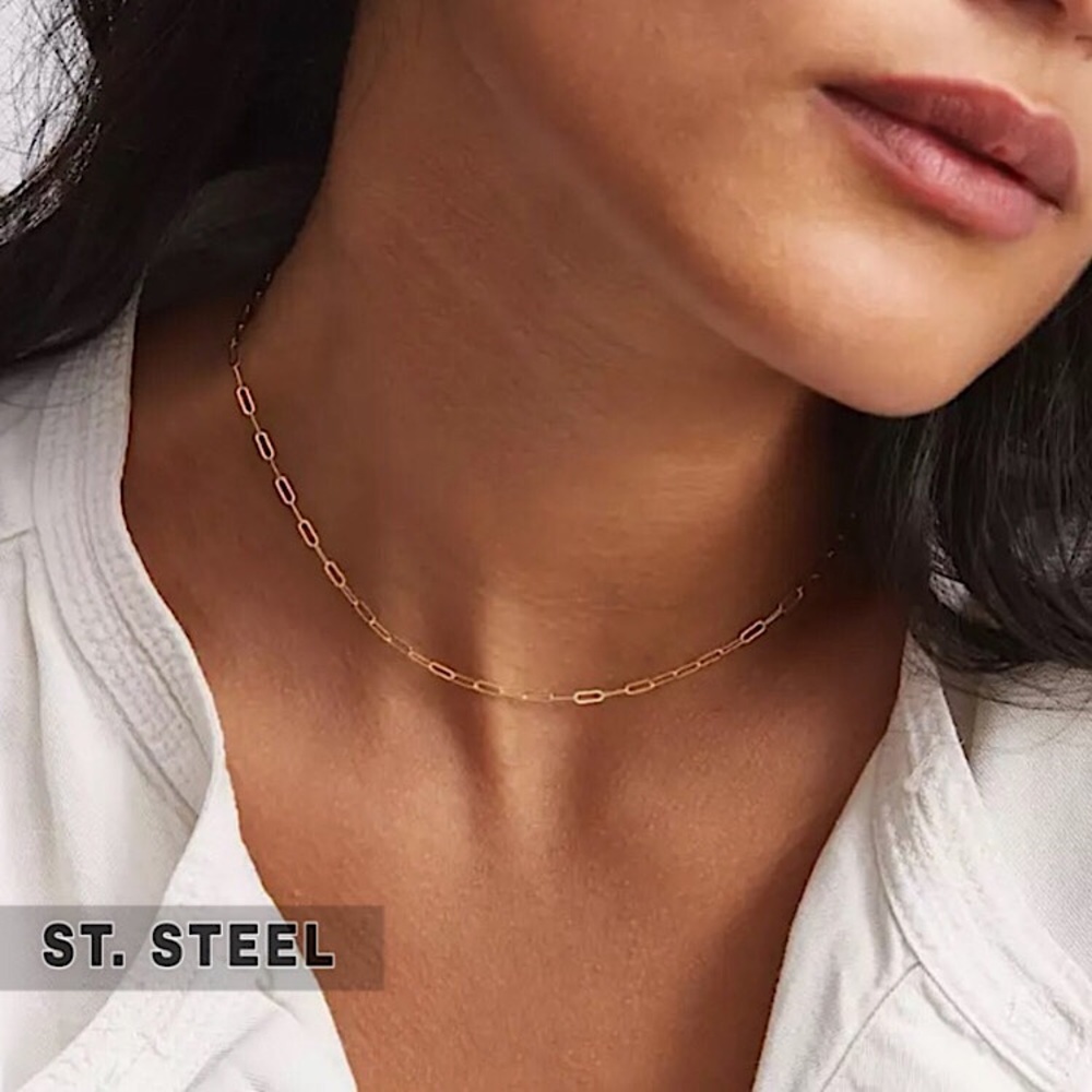 ⚜️𝟯𝟬%𝗢𝗙𝗙 𝗯𝘂𝗻𝗱𝗹𝗲𝘀 𝟯+⚜️ NEW Paperclip Chain Stainless Steel Necklace